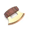 Asiakey high grade wooden handle ULU knives with titanizing blade in yellow