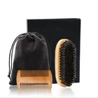 Boar bristle beard brush plastic men's beard care kit