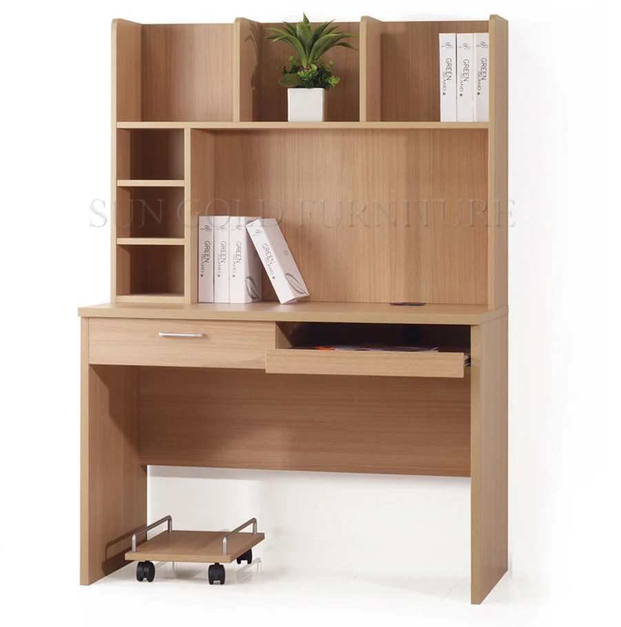Modern Cheap price kids study table with home office wood reading desk bookshelf
