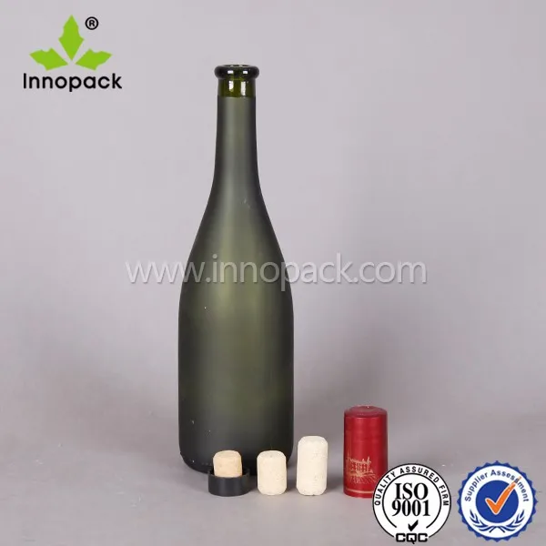 brown green paunchy round 750 ml empty glass bottle for sale