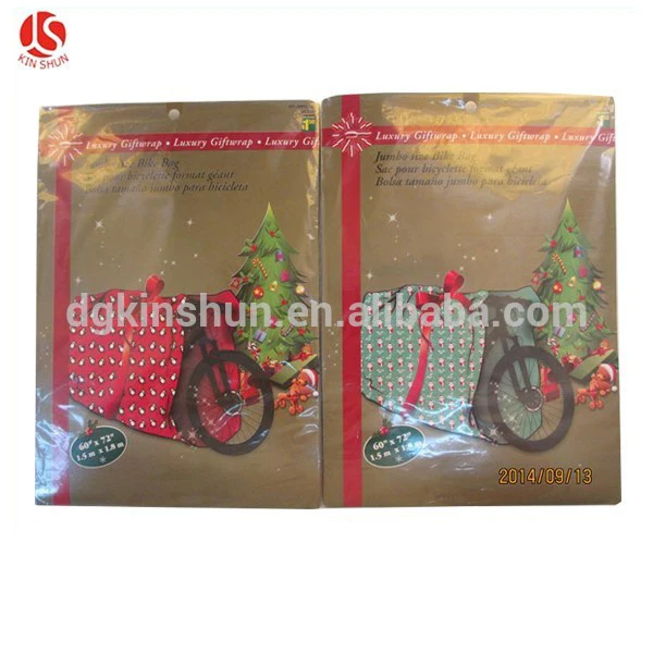 merry christmas santa claus pattern jumbo bicycle / bike sack