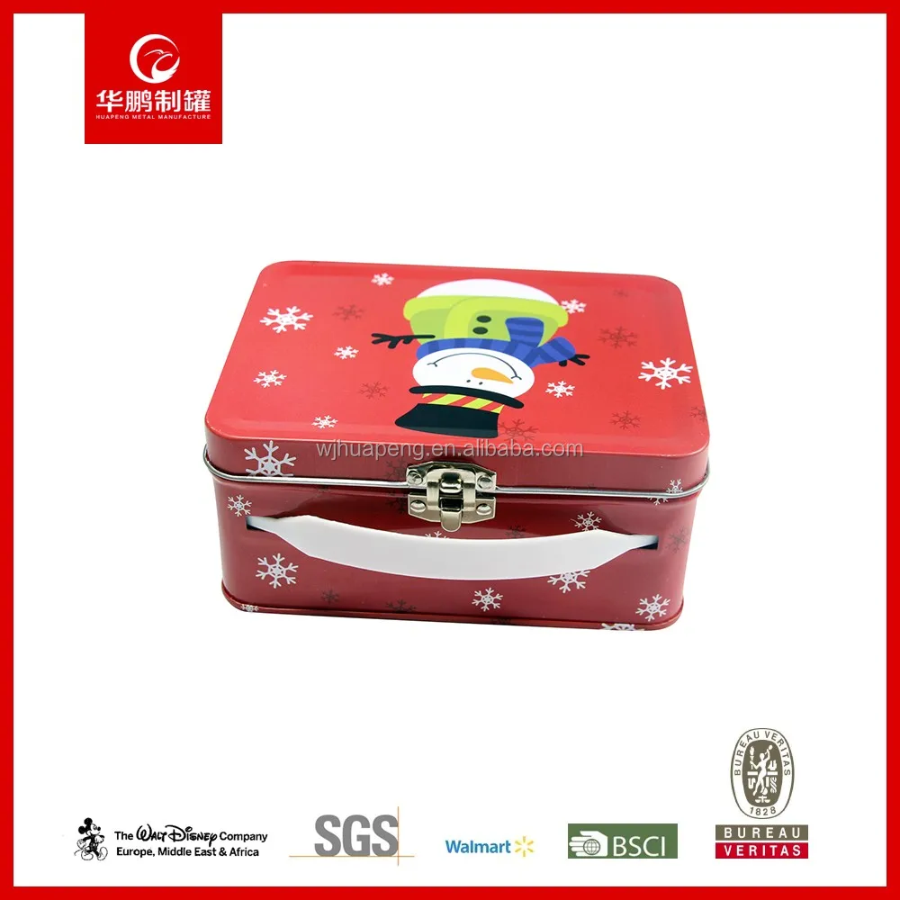 wholesale factory suitcase shaped gift box metal tin lunch box