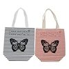 Eco-friendly butterfly shopping tote bag cotton canvas with logo