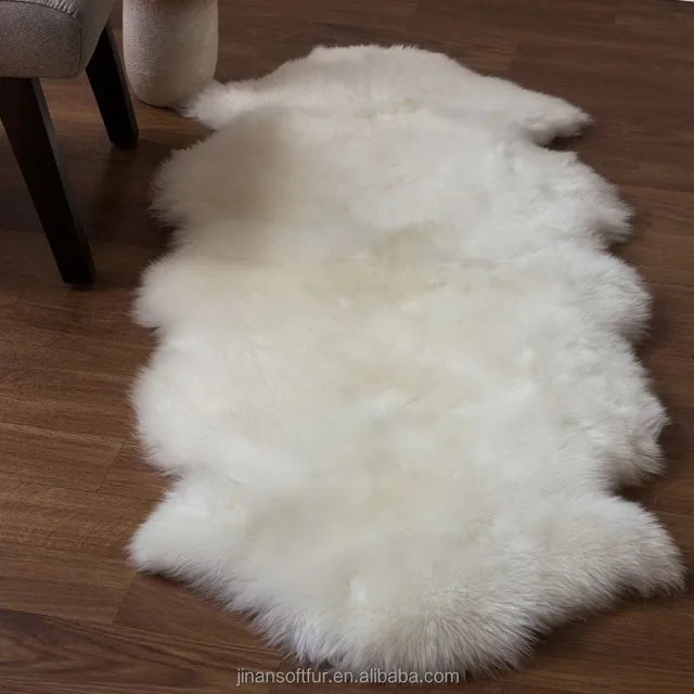 home decorative faux fur sheepskin shag area rug white