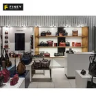 Design Store Bag Custom Powder Coated Veneer MDF Wooden Handbag Display Stand