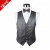 2019 Latest Suit Styles Grey Stripe Clothes Formal Waistcoat Gilet Men Polyester Vest