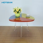 Triangle Acrylic legs Colored Wood Top Dining Table Set
