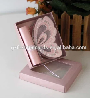 Custom premium hard box acrylic invitation card  for royal style wedding