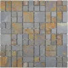 China floor wall tile natural rusty slate culture stone mosaic