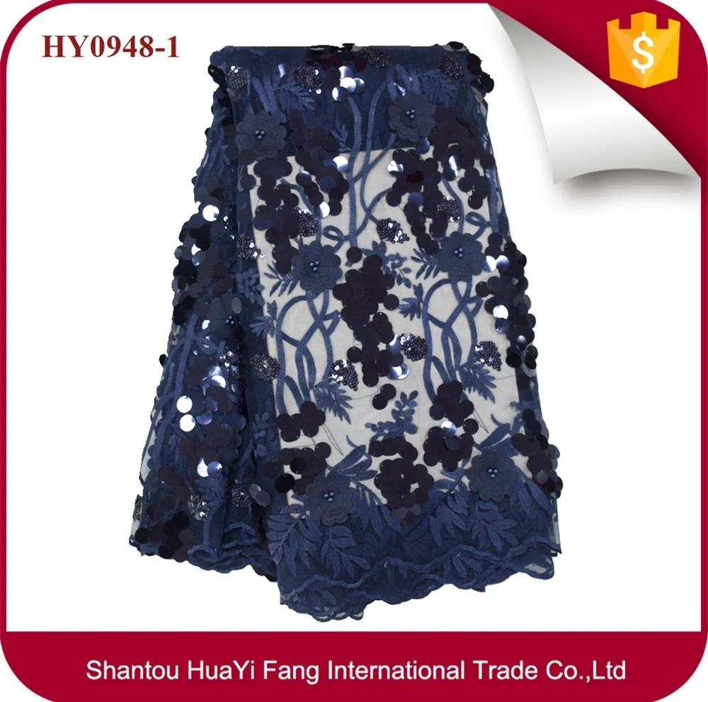 Navy blue lace fabric 3d bridal applique hot selling mesh fabric dresses sequins HY0948-1
Navy blue lace fabric 3d bridal applique hot selling mesh fabric dresses sequins HY0948-1