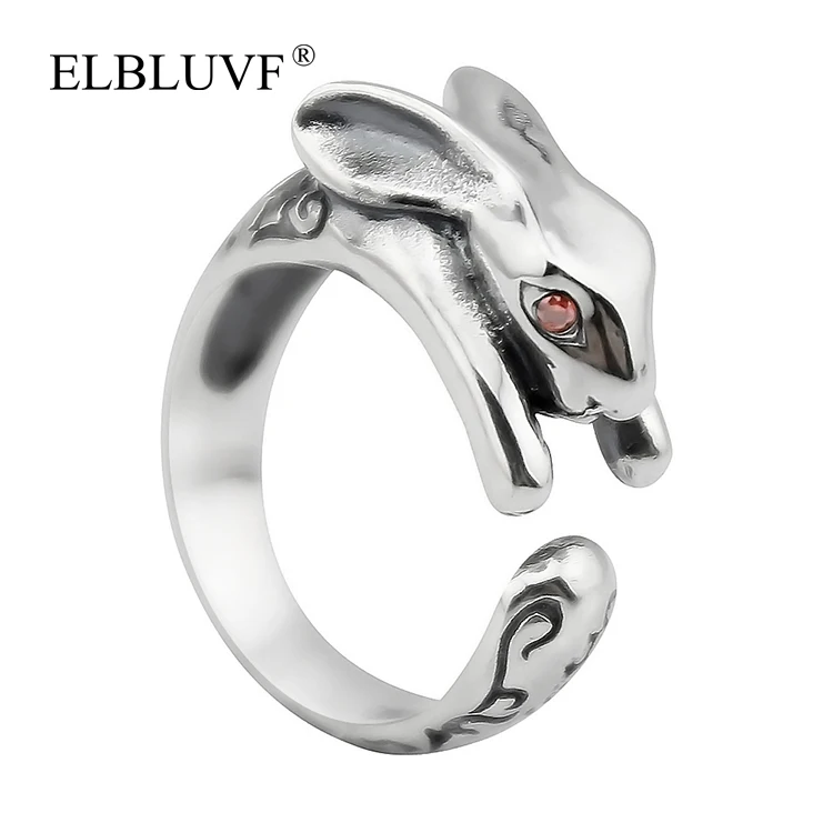 ELBLUVF 925 Sterling Silver Retro Antique Animal Adjustable Rabbit Ring, Antique silver
ELBLUVF 925 Sterling Silver Retro Antique Animal Adjustable Rabbit Ring, Antique silver