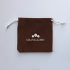Promotional velvet jewelry drawstring bag with printed logo wholesale