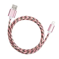 

In Stock Cheap Fast Charging 1M/3ft Nylon Braided Data Line Charger Cable USB Cable for iPhone