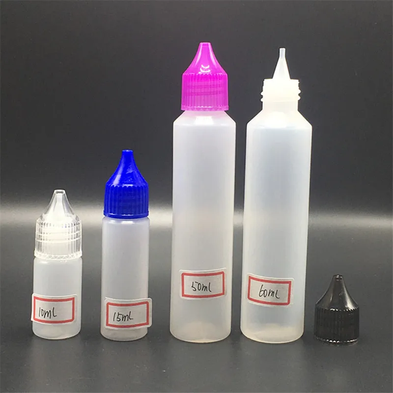 pe 10ml 15ml 50ml 60ml plastic dropper bottle e liquid bottlet