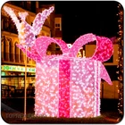 Purple Lighting Navidad Navidad Outdoor Large Warm White And Purple 3d Led Christmas Gift Box Ornaments Motif Light