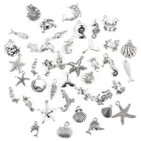 

Antique Silver Sea Animal Shape Marine Organism Alloy Pendant Bracelet Charm For DIY Fashion Jewelry Making Accessories
