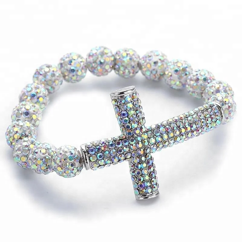 Women Fashion 10mm Rhinestone Pave Ball Beads Crystal Pave Charm Energy Bracelets Cross Bracelet
Women Fashion 10mm Rhinestone Pave Ball Beads Crystal Pave Charm Energy Bracelets Cross Bracelet