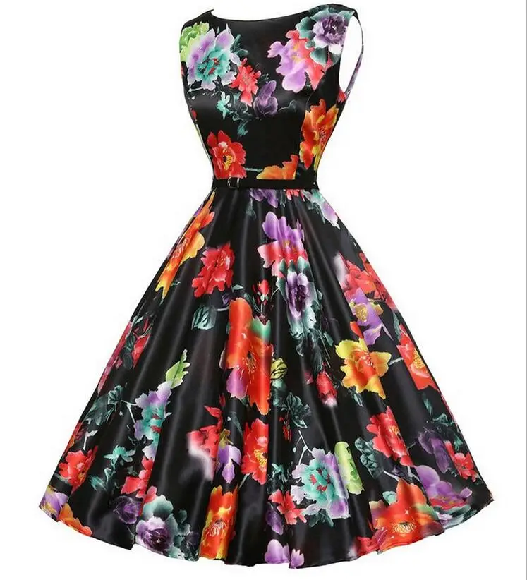 onen 2017 sleeveless printed summer women dresses