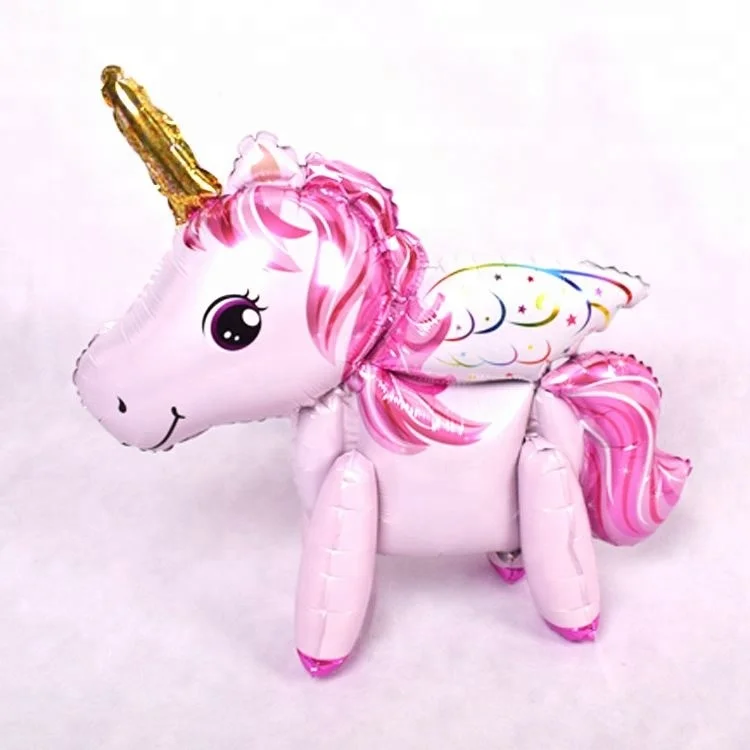 Juguetes al por mayor del Animal doméstico Animal Pink Unicorn globo caminando helio globo Animal
