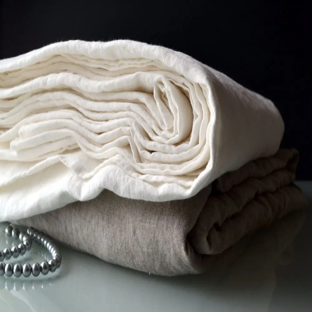 Vintage lavado 100% lino tejido de lino piedra Waseda francés tela de lino