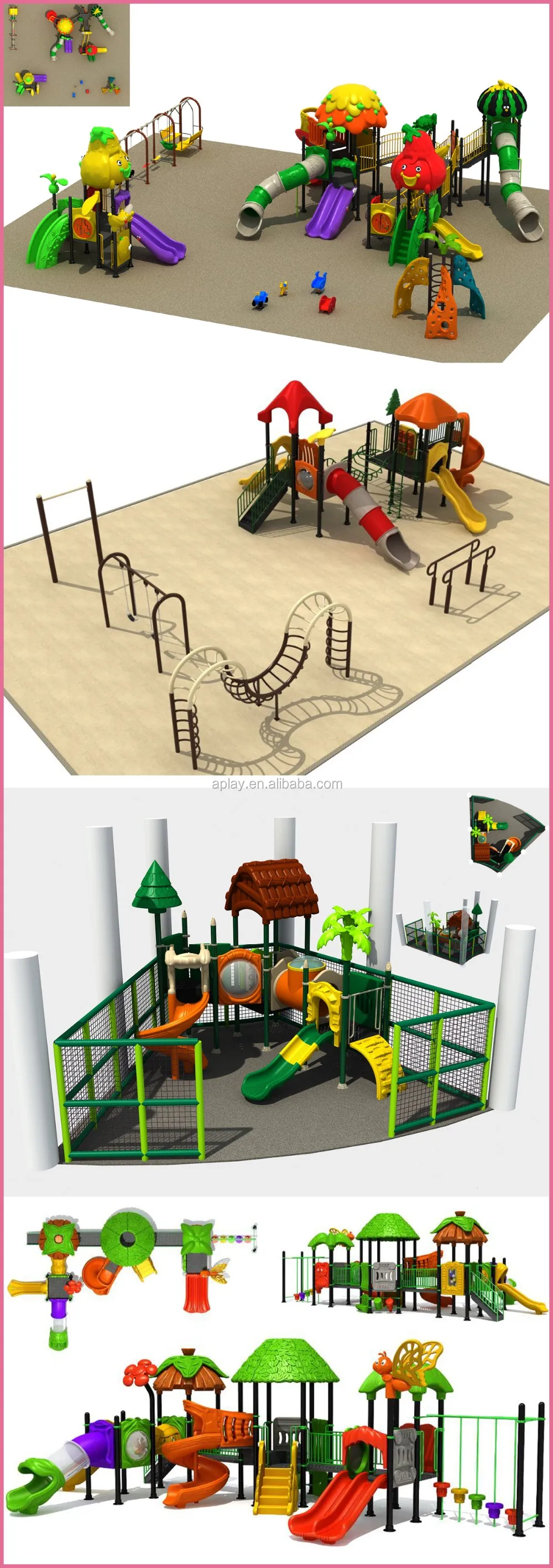 Residential outdoor playground equipment for small school kids outside game slide playing gym structure.jpg