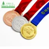 wholesale cheap military award medals blank die casting gold silver bronze custom sports running medal with ribbon of honor