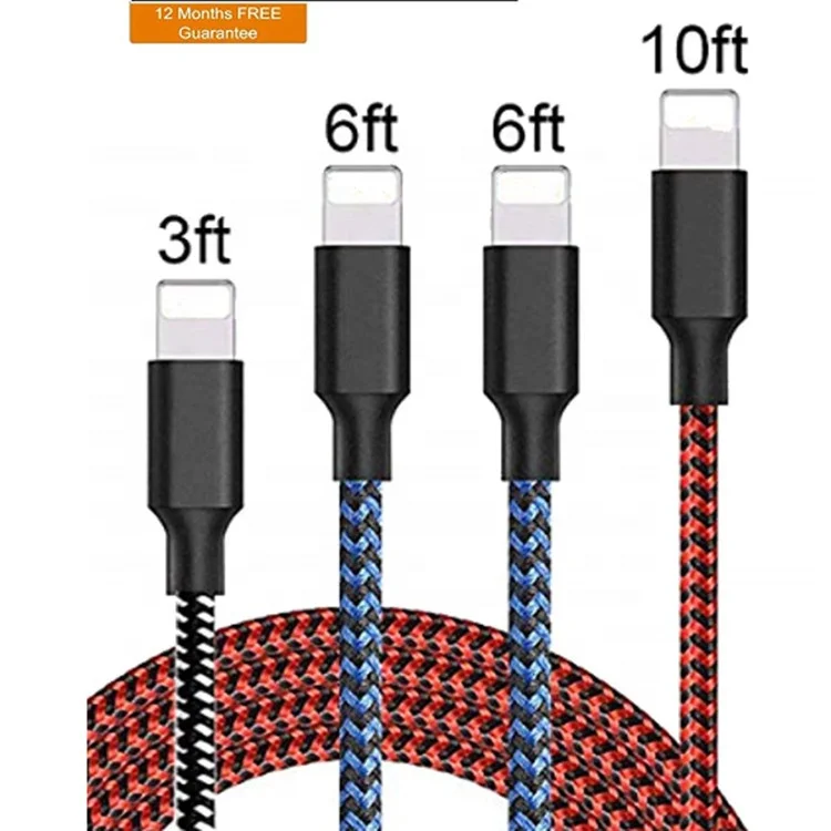 For iPhone X XS XR Max 3Pack 4Pack 5Pack USB Cable Charger for iPhone 5/6/7/8 Braided High Quality Cable 3/6/10FT for iPad
For iPhone X XS XR Max 3Pack 4Pack 5Pack USB Cable Charger for iPhone 5/6/7/8 Braided High Quality Cable 3/6/10FT for iPad
