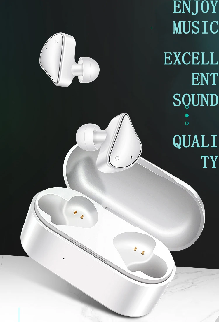 2019 Wireless Earbuds Rose Gold TWS True Wireless Two - ear Stereo Music Blue tooth 5.0 Earphone Headphone - ANKUX.COM