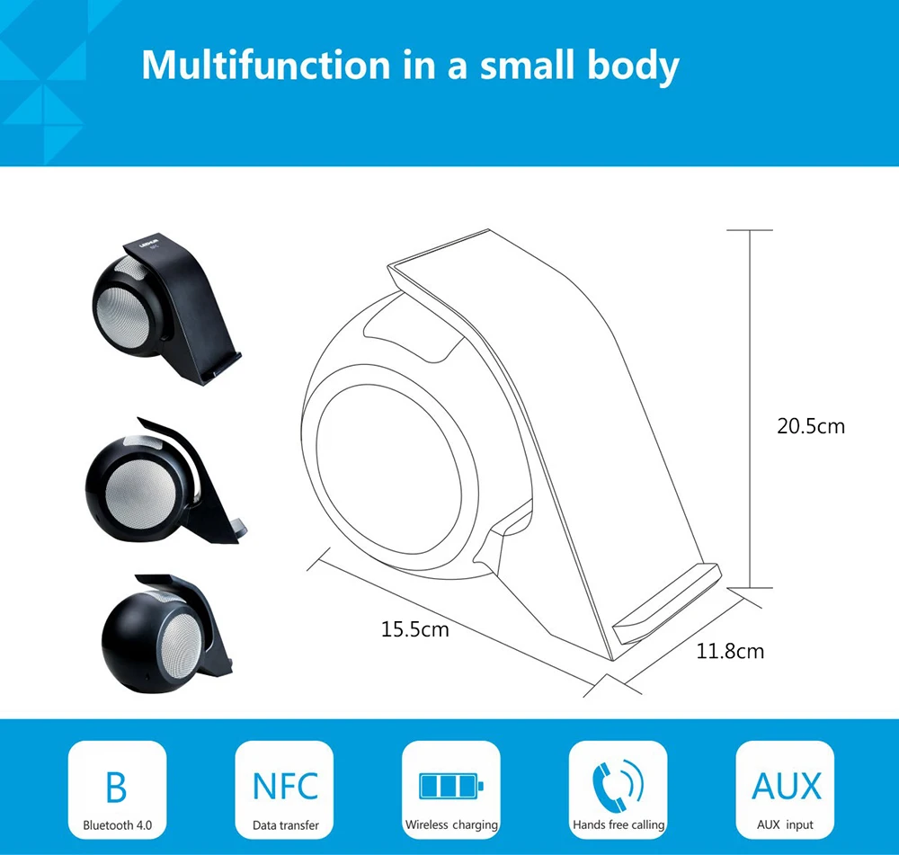 5.0 wireless charging bluetooth speaker NFC speaker qi wireless charging bluetooth speaker - ANKUX.COM