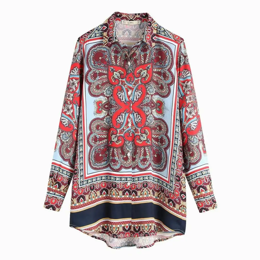 Hot Sale Women Blouse With Fashion Print Color Ladies Tops Plus Size Clothes, As picture
Hot Sale Women Blouse With Fashion Print Color Ladies Tops Plus Size Clothes, As picture