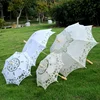Hot Sale High Quality White Embroidered Lace Umbrella Parasol Wedding Souvenir Sun Umbrella