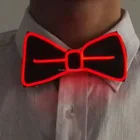 New Fashion Blue Flashing 10 Color Light Up Neon Rope Light Bow Tie Glowing EL Wire Bow Tie For Evening Wedding Party Decor