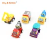 Amazon hot selling cartoon construction vehicle plastic model mini pull back truck toy for kids