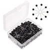 500 pcs Map Tacks Pins Push Pin 1/8 Inch Black Round Plastic Head with Steel Needle Point