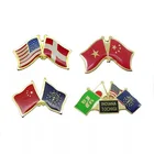 High quality compass flag shape cross flag lapel pin for souvenir
