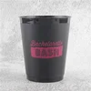 12 Oz. Black Frosted flex cup with golden logo