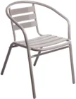Aluminum Commercial Outdoor garden Chair with Triple Slat Back