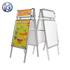 Custom cheap restaurant business sidewalk signs 2 sided outdoor display sign board with header