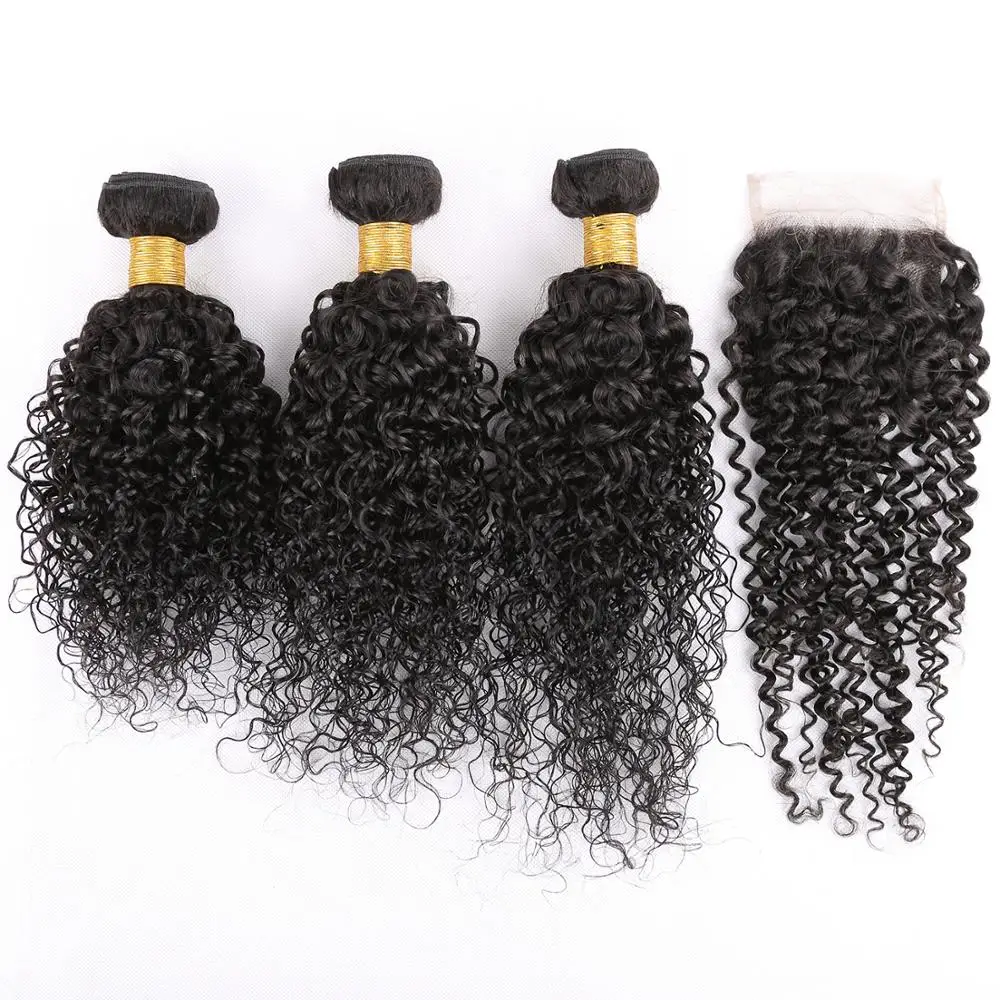 Free shipping 8-30 inch brazilian curl human hair weaving with lace closure, Natural color
Free shipping 8-30 inch brazilian curl human hair weaving with lace closure, Natural color