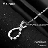 Artifical 925 sterling silver diamond jewellery infinity pendant necklace