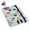 Wholesale China Fashionable Custom Cartone design Elastic Wire binding Sprial Notebook With Stickers and Pockets