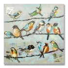 Wall Art Knife Palette Bird Painting Stretched on Canvas Ready to Hang