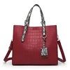 wholesale custom logo labels italian cheap genuine leather classic handbag for women