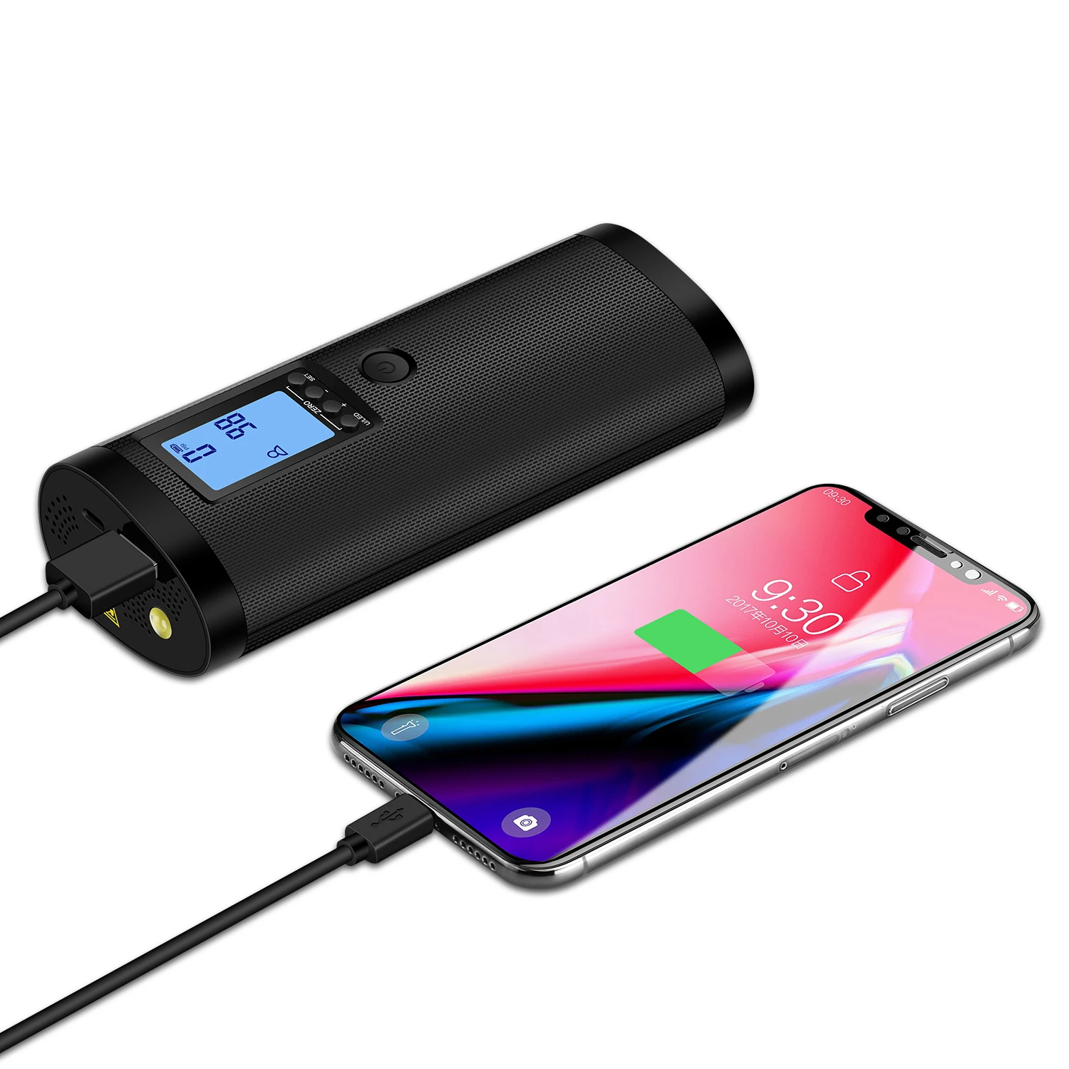 Wholesale bicycle accessories bike air pump inflator for bike tires with power bank function and led torch light, Black
Wholesale bicycle accessories bike air pump inflator for bike tires with power bank function and led torch light, Black