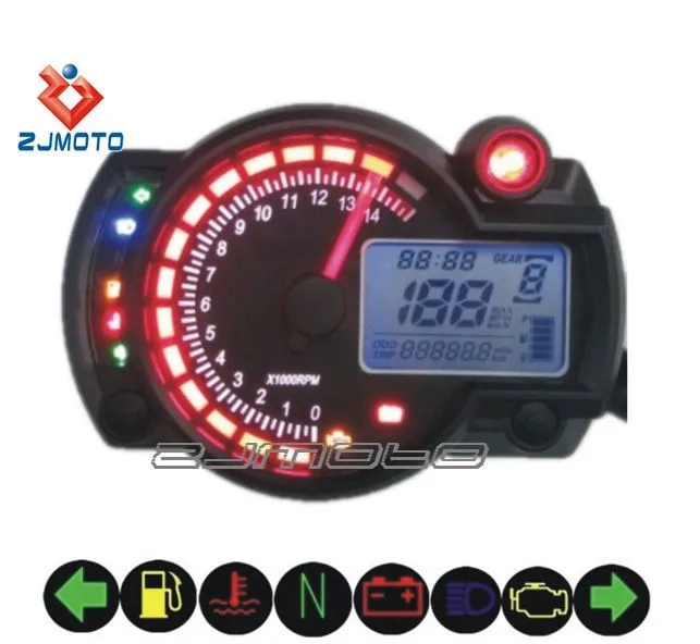 Motocicleta Universal tacómetro medidor azul LCD velocímetro electrónico medidor de exportación Venta caliente de proveedor de China