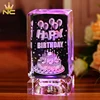 Exquisite Best Cake Design 3D Laser Crystal Birthday Gift For Girlfriend Souvenirs