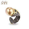 Moroccan Fashion 925 Silver Design Shell Pearl Ring for Women