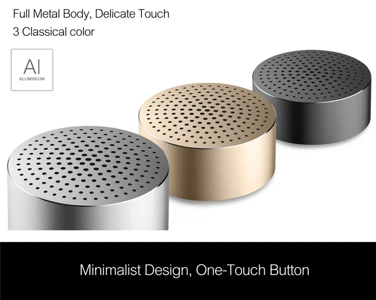 Xiaomi Mi Portable Speaker Built-in Mic 480mAh Battery Aluminium Alloy Body Wireless Mini Mp3 Player - ANKUX.COM