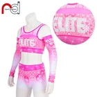 Spandex Customized sublimation printing dance wear crop top and short cheer cheerleading uniforms