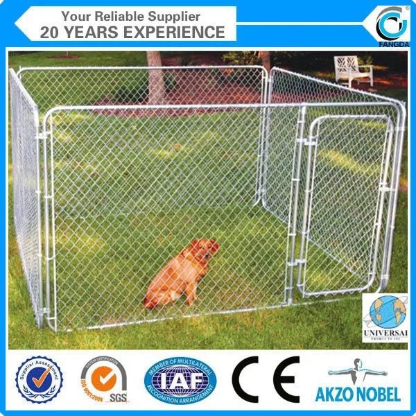 Galvanzied folded chaink link dog kennel